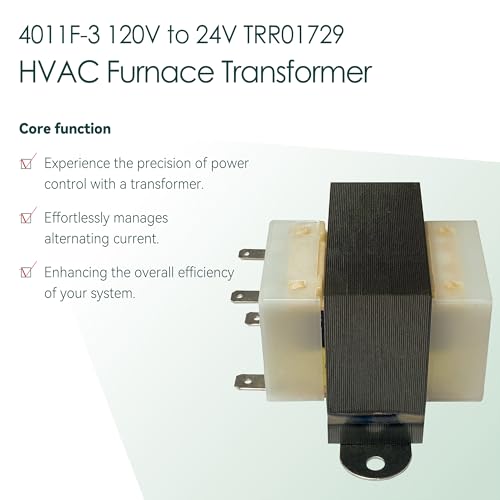 Image of 4011F-3 120V to 24V Furnace Transformer Compatible with Trane, Goodman, Amana HVAC Furnaces, 24 Volt Transformer 50 /60Hz 40VA Replaces TRR01729 TRR1729 TRR00784 TRR-0784 TRR0784 TRR-1816