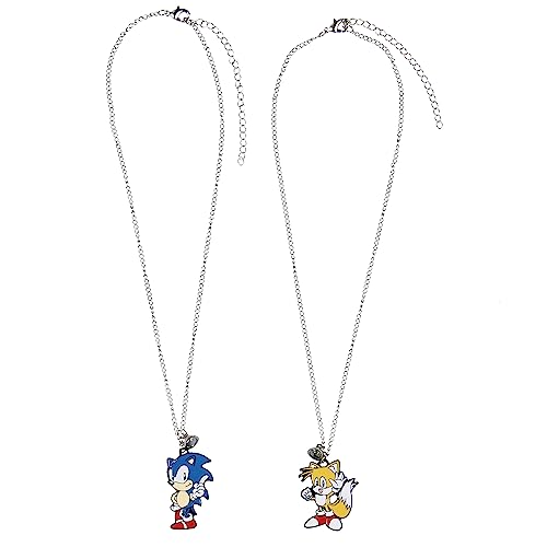 Bioworld Sonic The Hedgehog Jewelry Necklace Set Sonic and Tails Best Friend Necklaces Set For Women Men3