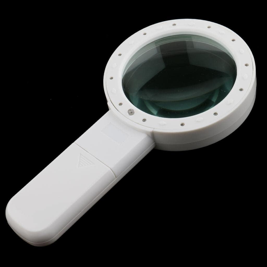 1x 10X Handheld Magnifier Reading Jewelry Loupe 12 LED + UV Magnifier