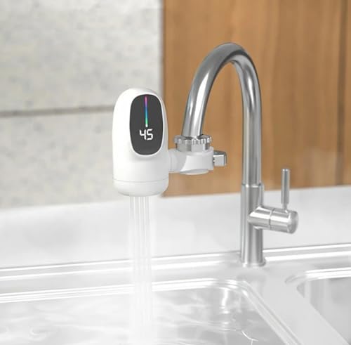 Electric Hot Water Heater Faucet 3000W Hot Cold Mixer Tap 360 Degree Rotation Fast Heating Tap Digital Kitchen Bathroom Supplies