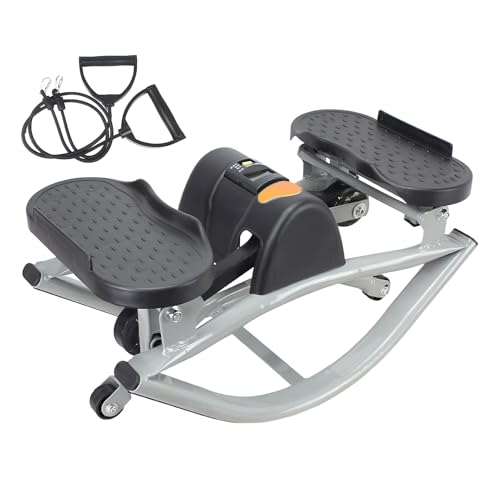 Stepper de Fitness con Balanceo Lateral   Máquina de Ejercicio para Casa, Stepper Bajo de Lado a Lado, Ejercitador Portátil de Piernas con Movimiento de Torsión | Ejercitador Portátil y Compacto para