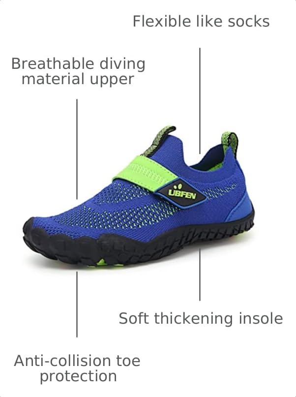 Image of UBFEN Kids Water Shoes for Boys Girls Quick-Dry Swim Aqua Socks | Lightweight, Barefoot-style, Perfect for Water parks, Beach, Pool, Kayak, Creek Hiking, Camping, Toddler, Little Kid, Big Kid