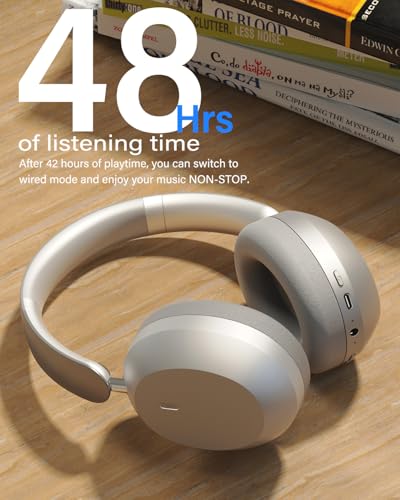 Image of Wentronic Y05 Wireless Bluetooth Headphone, Noise Cancelling, Sliver