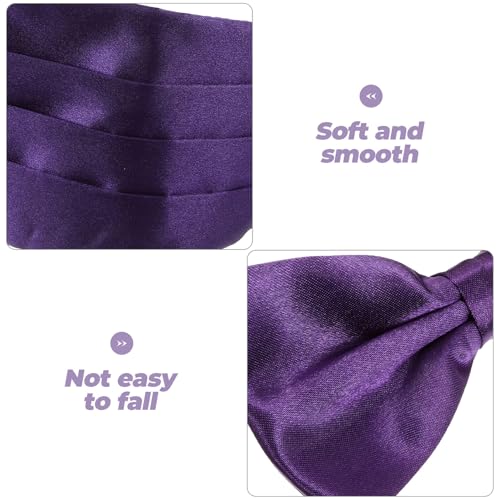 Set de Corbata de Moño y Fajín para Hombre Morado miniatura 7