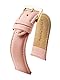 MARCHEL 16 mm Lederarmband Light-Rosa Uhrenarmband Pink Glattleder Schließe in Gold (16 mm, Rosa)
