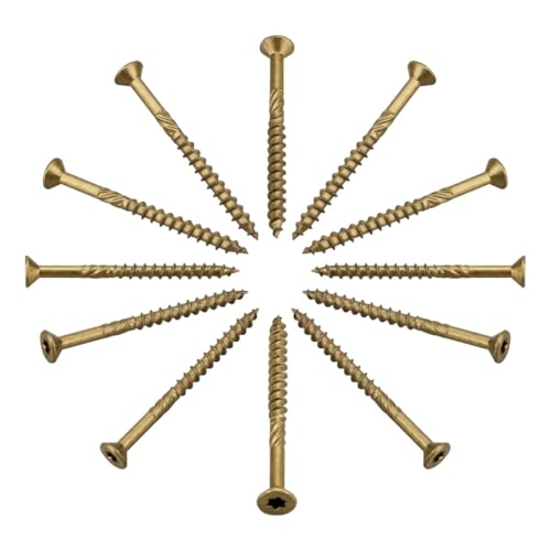 Tornillos Tirafondo para madera UnibLn #9 x 3 pulgadas Pack de 100 - Acero Carbono cabeza plana sistema Torx miniatura 3