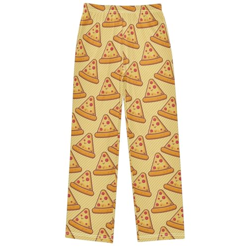 Boy's Pants Yellow Pizza Slices Jogger Pants Elastic Waist Long Bottoms Trousers with Pockets 6-14 Years