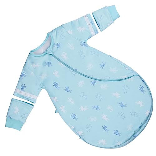 PERSELOSO Saco de Dormir para Bebés Invierno de Algodón Envolvente para Recién Nacidos con Mangas Extraíbles Diseño Científico y para Color Azul con Ciervos