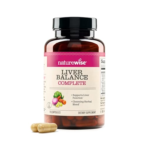 NatureWise Liver Balance Detox Supplement - Triple Repair Formula with Milk Thistle, Dandelion, Turmeric, Artichoke, Reishi Mushroom & Kudzu, - Vegan - 120 Capsules[60-Day Supply] - image 1