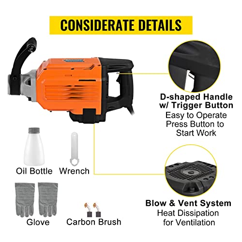 TEMSOOM 1400W 1500W 3600W Abbruchheber Multifunktionaler Bohrhammer Bodenbrechender Beton Elektrohammer Werkzeug… – Bild 6