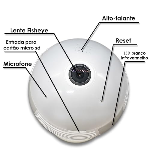 Camera Lampada Segurança Espia Wifi Visão Noturna Orbitronic