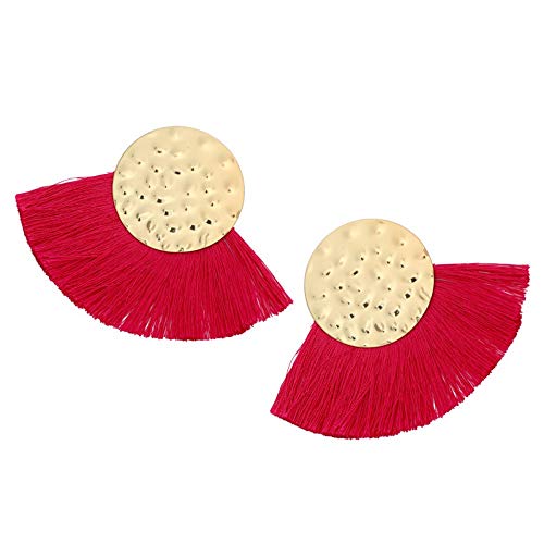 XTT Earrings Hoops Studs Big Fashion Tassel Earrings for Women Wedding Christmas Long Bohemian Earing Round Statement Dangle Circle Drop Earrings,A