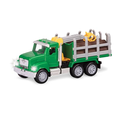 Driven by Battat - Microcamion grumier - Jouet Camion forestier pour Enfants - Véhicule de Construction Jouet - Lumières et Sons - Pièces Mobiles - 3 Ans et +