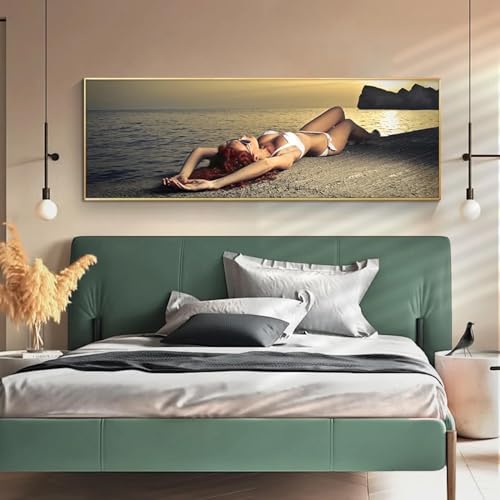 Tableau d'art mural scandinave moderne YAJNILUCK de 50x100 cm avec cadre pour salon