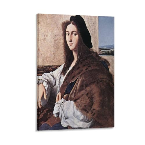Impression sur toile Portrait d'un jeune homme Raphael, tableau salon chic