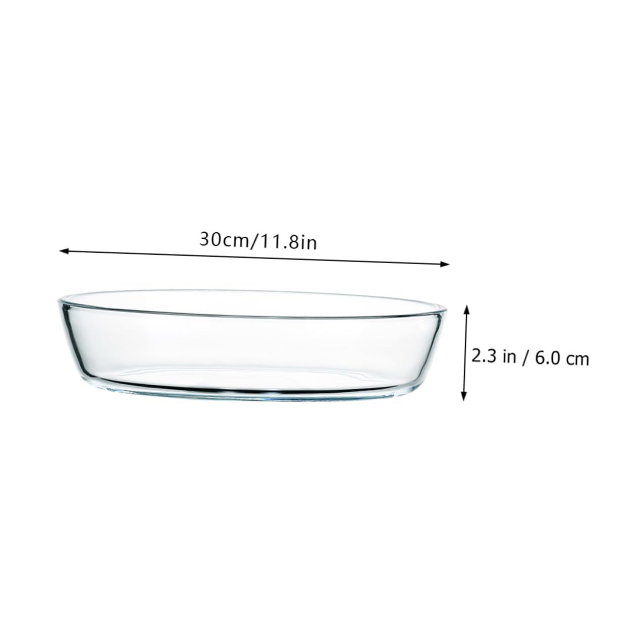 Ovales Glas Backblech Mikrowellengeeignet mit 2400ml Fassungsvermögen Leicht zu Reinigen als Ofenform und Servierplatte für Küchengebrauch