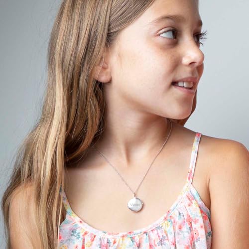 925 Sterling Silver Girls 16" Polished Round Locket Pendant Necklace - Photo Locket Pendant Necklace for Preteens & Teens3