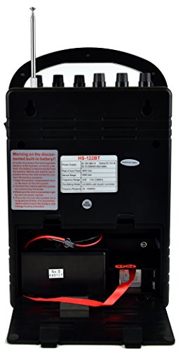 Hisonic Hs122Bt-Hh Portable Pa System With Dual Channel Wireless Microphones (Two Handheld), Lithium Rechargeable Battery, Bluetooth Streaming Music From Your Cell Phones, Black #TOP5