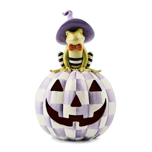 MACKENZIE-CHILDS Illuminated Jack-O’-Lantern, Decorative Resin Halloween Pumpkin Decor, Fergal