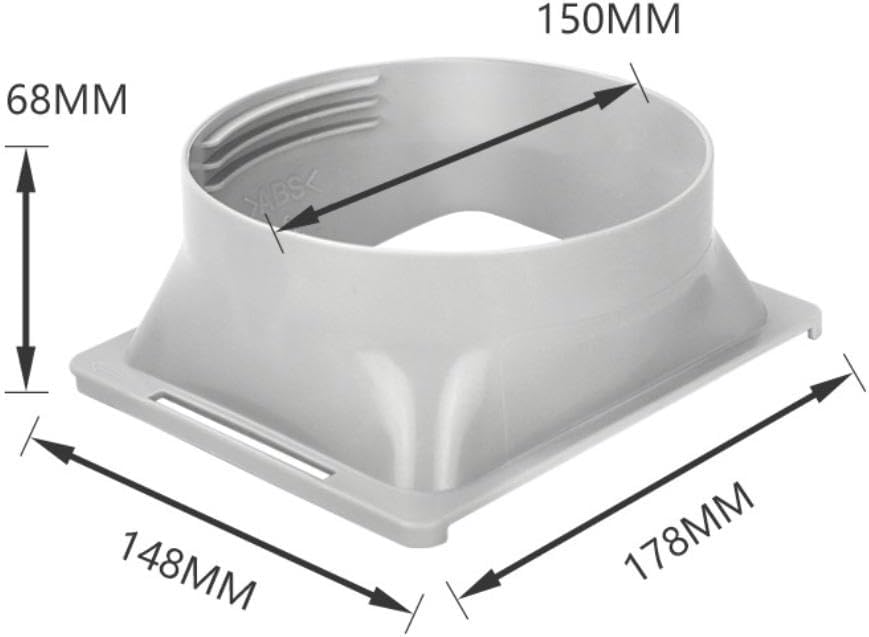 Diagram showing dimensions of the exhaust hose coupler