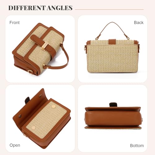 Oweisong Summer Purse for Women 2025 Woven Vacation Handbags Straw Crossbody Bag for Spring Beach4