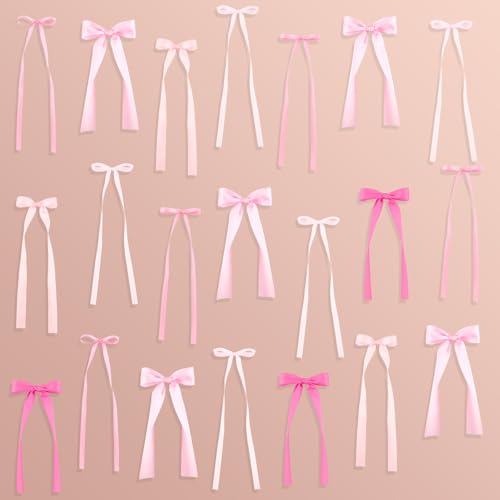 48Pcs Pink Bow Decor Bow Wall Decor Ribbon Bows Decorations for Party Bridal Shower Bachelorette Party Wedding Backdrop Birthday Baby Shower Women Girls Room Bedroom Wall Decoration