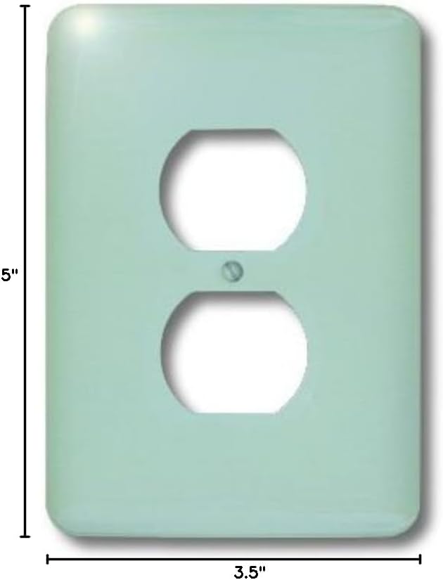 3dRose lsp_159844_6 Plain Mint Blue - Solid Color - Light Turquoise-Grey-Gray - Modern Contemporary Simple Pastel Teal - 2 Plug Outlet Cover image 3