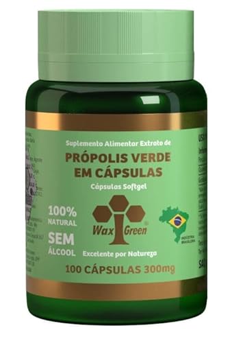 Kit com 6, Própolis Verde Em Cápsula, Extrato Seco 80%, Wax Green