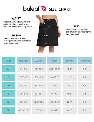 Baleaf Women's 20" Knee Lengh Skorts Skirts Casual Athletic Long Golf Skorts Sports With Pockets Black M #TOP5