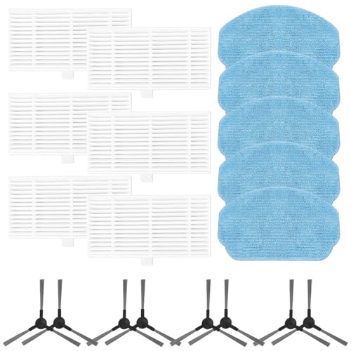 ZYNCUE Lot de 9 serpillères et brosses latérales pour kilg de rechange pour robot G20 avec têtes de serpillère en tissu, poils en nylon ABS, facile à installer, compatible avec Kilg pour G20
