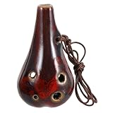 Milisten Ceramic Soprano Locket Necklace Vintage Playsets Ocarinas Exquisite Ceramic Ocarina 6-hole Portable Beginner Fans Whistle Necklace Vintage Mini