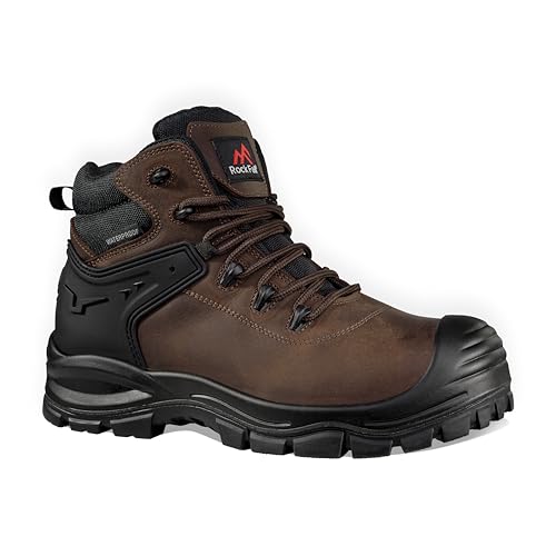 Rock Fall Mens Herd Waterproof Safety Boot, Brown, 9 UK