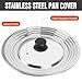 Universal Lids with Tempered Glass Top Fits 6, 7, 8 & 8.2, 9, 10, 11, 12, 12.5 Inch Cookware, Replacement Frying Pan Cover for Pots, Pans and Skillets, Cast Iron Lids for Space Saving