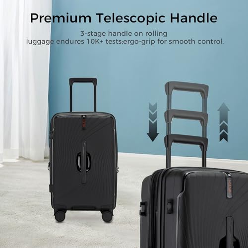 20 Inch Expandable Carry on Luggage, Hardside Lightweight Spinner Suitcase TSA Lock, 22x14x9 Airline Approved Hard Shell Expandable Travel Luggage with 20% More Capacity (Black, 20 Inch) - Image 3