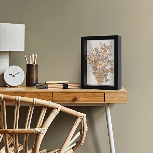 Americanflat 8.5x11 Shadow Box Frame with Shatter-Resistant Glass - Silhouette Collection - Large Shadow Box Display Case for Tabletop and Wall Display - Black with Soft Felt Back by Americanflat - Image 8