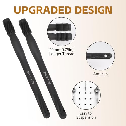 lalago 2-TLG Edelstahl Radmontagehilfe-Satz, M14x1,25, Kfz Auto Rad Montagehilfe Fixierbolzen, Radwechsel Helfer Werkzeug, Radmontagewerkzeug, Radausrichtungswerkzeug, Radwechsel Felgen Zentrierhilfe