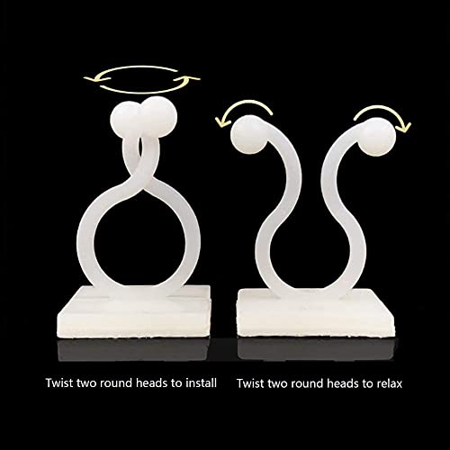 DELFINO Invisible Plant Wall Climbing Fixing Clips, Self-Adhesive Wall Rattan Fixing Device Sticky Hook Plant Support Binding Clip Vines Holder Garden Ties Plant Clips for Home Garden (50pcs, White M)