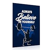 MEGA FORMAT Minimalist Posters Inspirational Quotes Always Believe in Yourself Wall Art Thick Paper; Unframed Daily Affirmation Bedroom, Classroom, Gym, Motivational Room Décor 11' x 14' inches