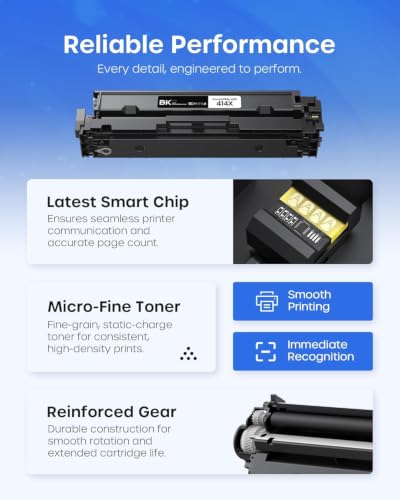 Image of 414X Black Toner Cartridges with Chip Compatible with HP 414X M479fdw