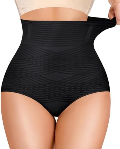 Junlan Figuurcorrigerende onderbroek voor dames, shapewear, korsetbroek, sterk vormend, hoge taille, figuurvormend ondergoed, leggings, bodyshaper, korsetbroek, zwart, S
