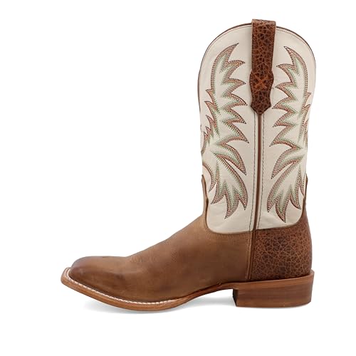 Twisted X Men's 12" Rancher, Wide Square Toe with CellSole, Buff Tan, Bullhide, & Bone, 9.5 EE2