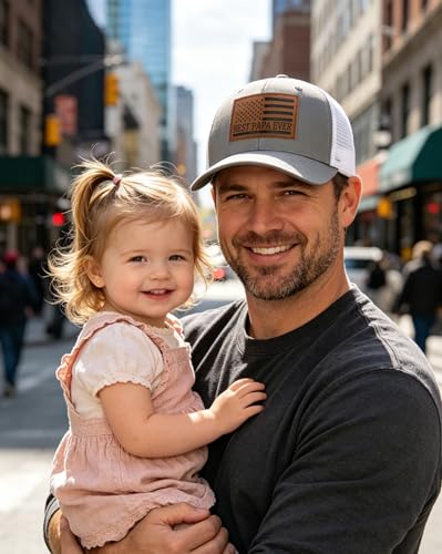 Image of Waldeal Papa Trucker Hat, Adjustable Snapback Dad Hats for Men, Fathers Day Birthday Gifts from Daughter
