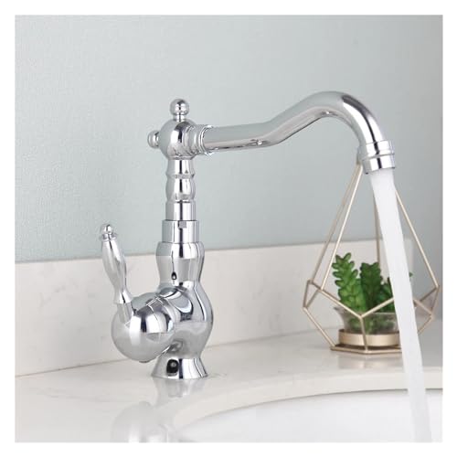 Grifo para lavabo de baño cromado con un solo mango de cerámica Style D 3