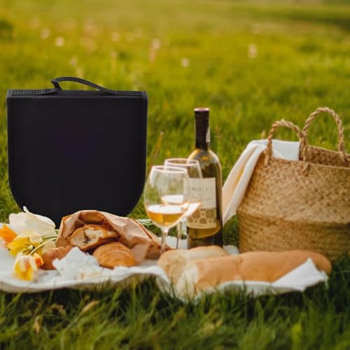 Camping Geschirr Set mit Bechern – Besteckset mit Edelstahl Gabeln, Messer, Löffel, Teller und Silikonbechern – Tragbares Besteck für Outdoor, Picknick, Grillen und Wandern. [12-teilig für 2 Personen]