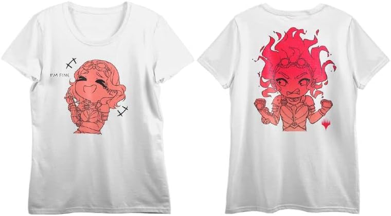 Magic The Gathering Fiery Transformation Junior's White T-Shirt