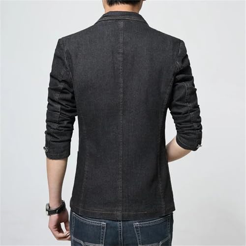 Men Denim Blazer Fashion Cotton Vintage Suit Jacket Male Blue Coat Jeans Blazers4