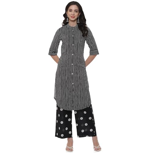 Image of BIBA Women Cambric Straight Printed Suit Set