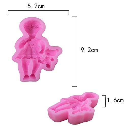 Baby Silicone Mold By Garloy,2 Pcs Baby Fondant Mold for Cake Decorating Polymer Clay Chocolate Candy