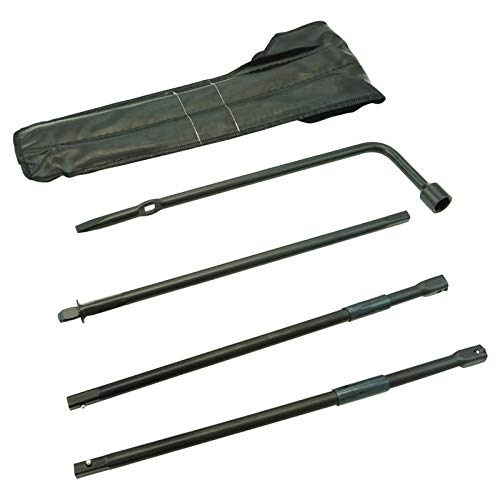 Image of TRQ Spare Tire Lug Wrench Extension Jack Tool Kit Set Compatible with Colorado Canyon Hummer H3