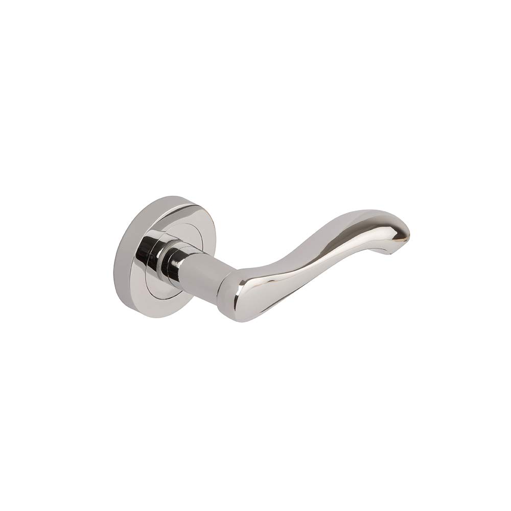 Dale Silver Polished Chrome Venus Lever On Round Screw Rose - Door Security Hardware
